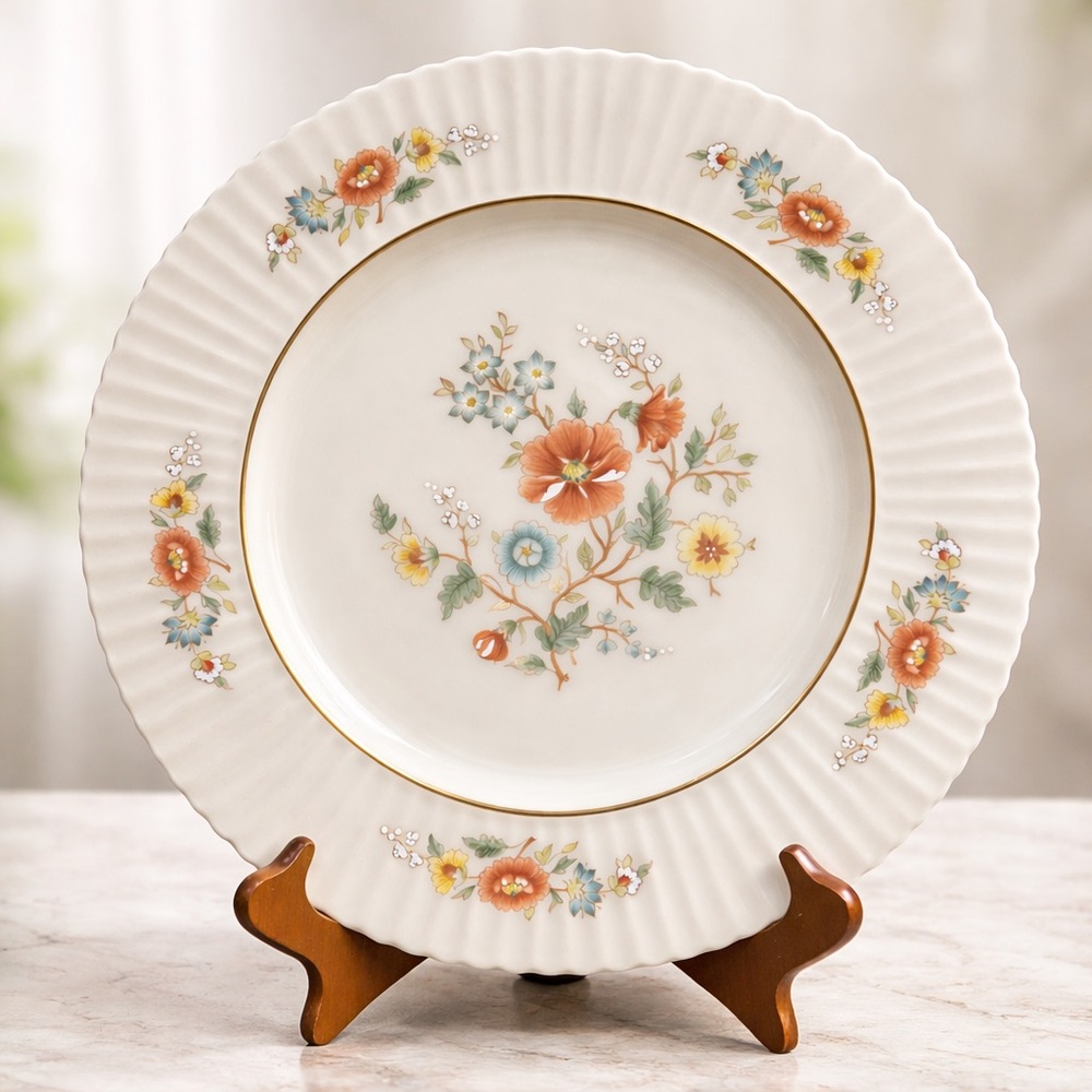 Lenox Temple Blossom Dinner Plates Set of 4 USA Made Fine China Floral 10.5